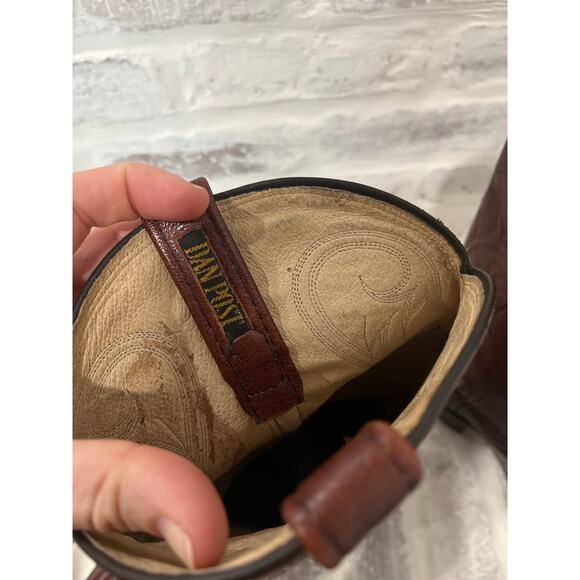 Dan Post Men Sz 8.5 Brown Black Cherry Leather Western Cowboy Riding Rodeo Boots main image 6